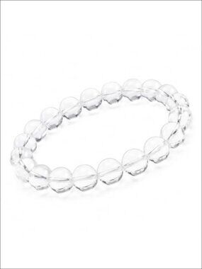10mm Clear Quartz Beaded Stretch Bracelet Round Natural Stone Minimalist